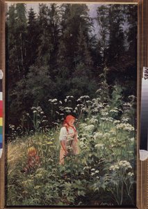Meisje bij een graspol door Olga Antonova Lagoda Shishkina