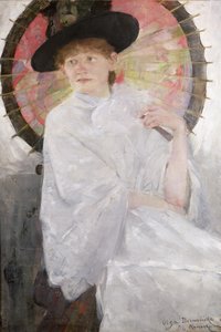 Portret van een Dame met een Japanse Parasol