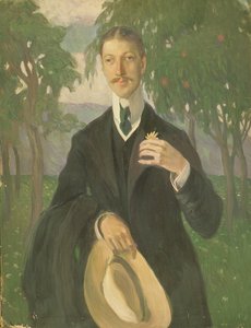 Portret van Nikolay Gumilyev (1886-1921) 1909 door Olga Lyudvigovna Della Vos Kardovskaya