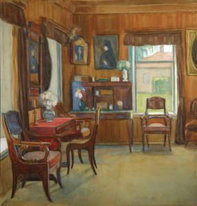 Interieur in het Huis in Chegodayevo Village, 1900s door Olga Nikolayevna Korovina