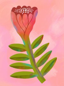 Levendig roze botanisch door Olga Skomorokhova
