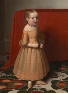 Portret van een jong meisje met roos door Oliver Tarbell Eddy