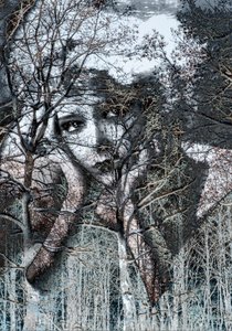 Winterportret in negatief, 2021(digitale gemengde techniek)