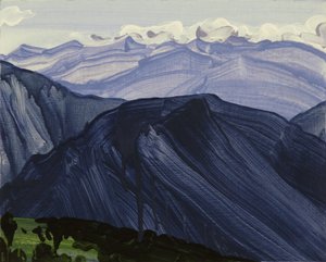 Leukerbad 28, 2014 (acryl op doek) door Olivier Morel