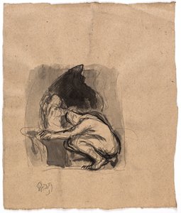 Studie voor "Daedalus en Icarus" door Oluf Hartmann
