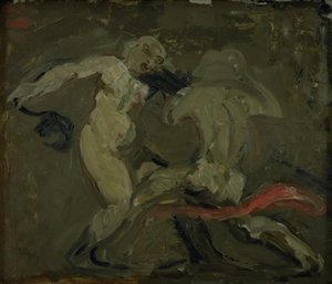 Twee Heksen die Vechten door Oluf Hartmann
