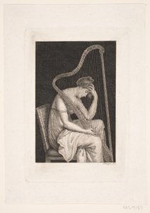 Een vrouw met harp door Oluf Olufsen Bagge