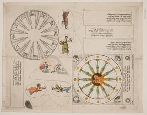 Illustratieplaat met almanak-cirkel en vijf verzen door Oluf Olufsen Bagge