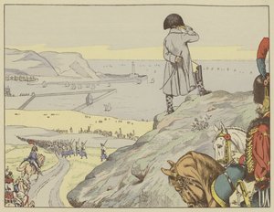 In het kamp van Boulogne, keek Napoleon voortdurend over het Kanaal naar Engeland, september 1803