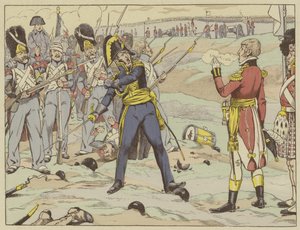 Voor het eerst verslagen, op een plaats die bekend staat als Waterloo, maar in de geschiedenis als verraad. Die dag gaf Cambronne zijn laatste woord. door Onfray de Breville Job