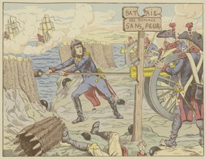 Napoleon laadt een kanon als een gewone soldaat bij het Beleg van Toulon, 1793