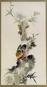 Fazant - aquarel, door Onishi Keisaie door Onishi Keisai