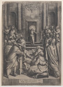 Christus in de tempel door Orazio de Sanctis
