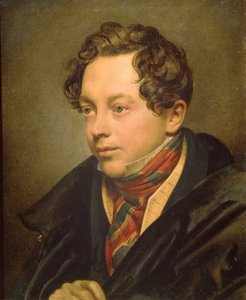Portret van de kunstenaar Pyotr Basin 1794-1881, 1829 door Orest Adamovich Kiprensky