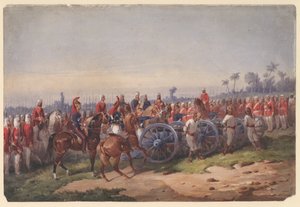 Blazen van een kanon, 1858 door Orlando Norie