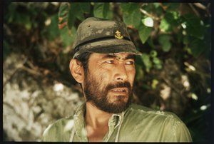 Toshiro Mifune op de set van 