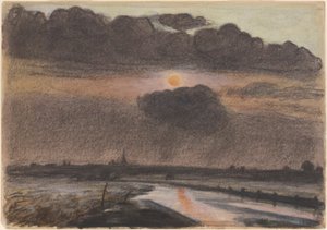 Zonsondergang aan de rivier