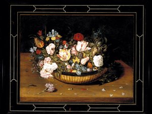 Mand met bloemen door Osias the Elder Beert