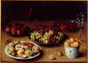 Stilleven van fruit en glas door Osias the Elder Beert