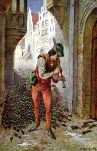 De fluitspeler van Hamelen, c.1910s (illustratie)