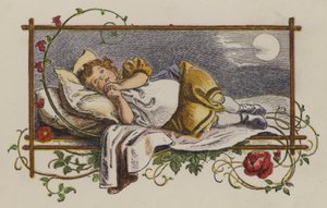 Klein meisje slaapt in haar bed 