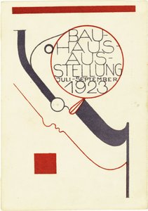 Bauhaus tentoonstelling. Ansichtkaart, 1923 door Oskar Schlemmer