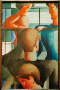Groep bij de reling I door Oskar Schlemmer
