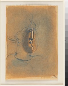 Profilkopf nach rechts mit Licht im Oval door Oskar Schlemmer