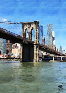 Weerspiegelingen van de Brooklyn Bridge door Osvaldo Russo