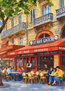 Levendig café in Parijs