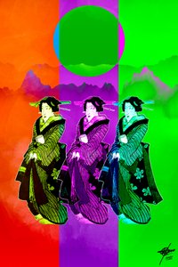 Pop Art Geisha Trio door Osvaldo Russo