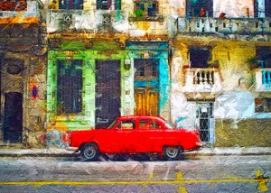 Rood Classic Havana Street door Osvaldo Russo