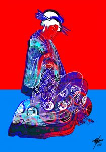 Levendige geisha-elegantie door Osvaldo Russo