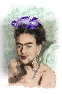 Vrouw met bloemenkrans door Osvaldo Russo
