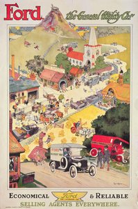 Poster die Ford - De Algemene Nutsauto adverteert, c.1912