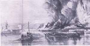 De val van Sevastopol en de terugtocht van de Russen, 8 september 1855, illustratie uit Britse gevechten op land en zee, 1915