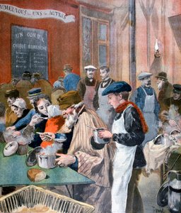 Liefdadigheid van de studenten, de gaarkeuken in Butte-aux-Cailles, Parijs door Oswaldo Tofani