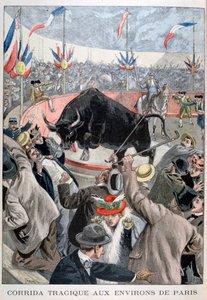 Tragisch stierengevecht ongeluk rond Parijs, 1899 door Oswaldo Tofani
