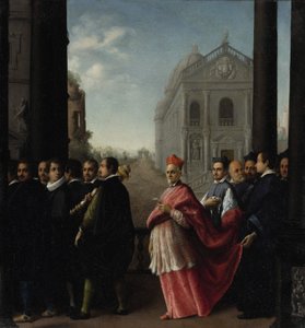 Een kardinaalsprocessie door Ottavio Mario Leoni