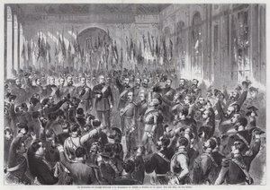 Proclamatie van koning Wilhelm I van Pruisen als keizer van Duitsland, Spiegelzaal, Palais de Versailles, Frankrijk
