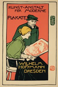 Reproductie van een poster die 