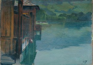Badhuis in Gmunden door Otto Friedrich