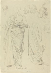 Studies van Mannen in Togas [recto] door Otto Greiner