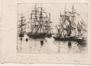 Zeilboten, Venetië door Otto H. Bacher