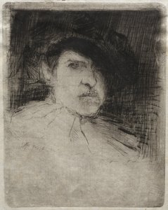 Zelfportret in kostuum, 1880 door Otto H. Bacher