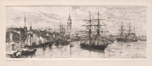 Scheepvaart en het Dogepaleis, 1888 door Otto H. Bacher