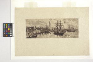 Venetië, schepen en Palazzo Ducale door Otto Henry Bacher