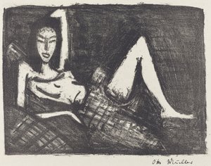Meisje op een Bank door Otto Müller