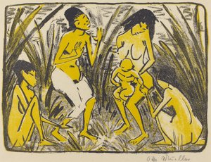 Vondst van Mozes (Auffindung des Moses), ca. 1920 door Otto Mueller