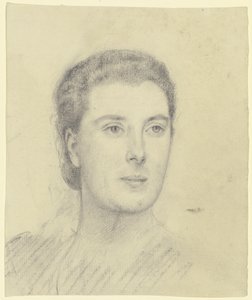 Portret van een dame (Margret Freebody?) door Otto Scholderer